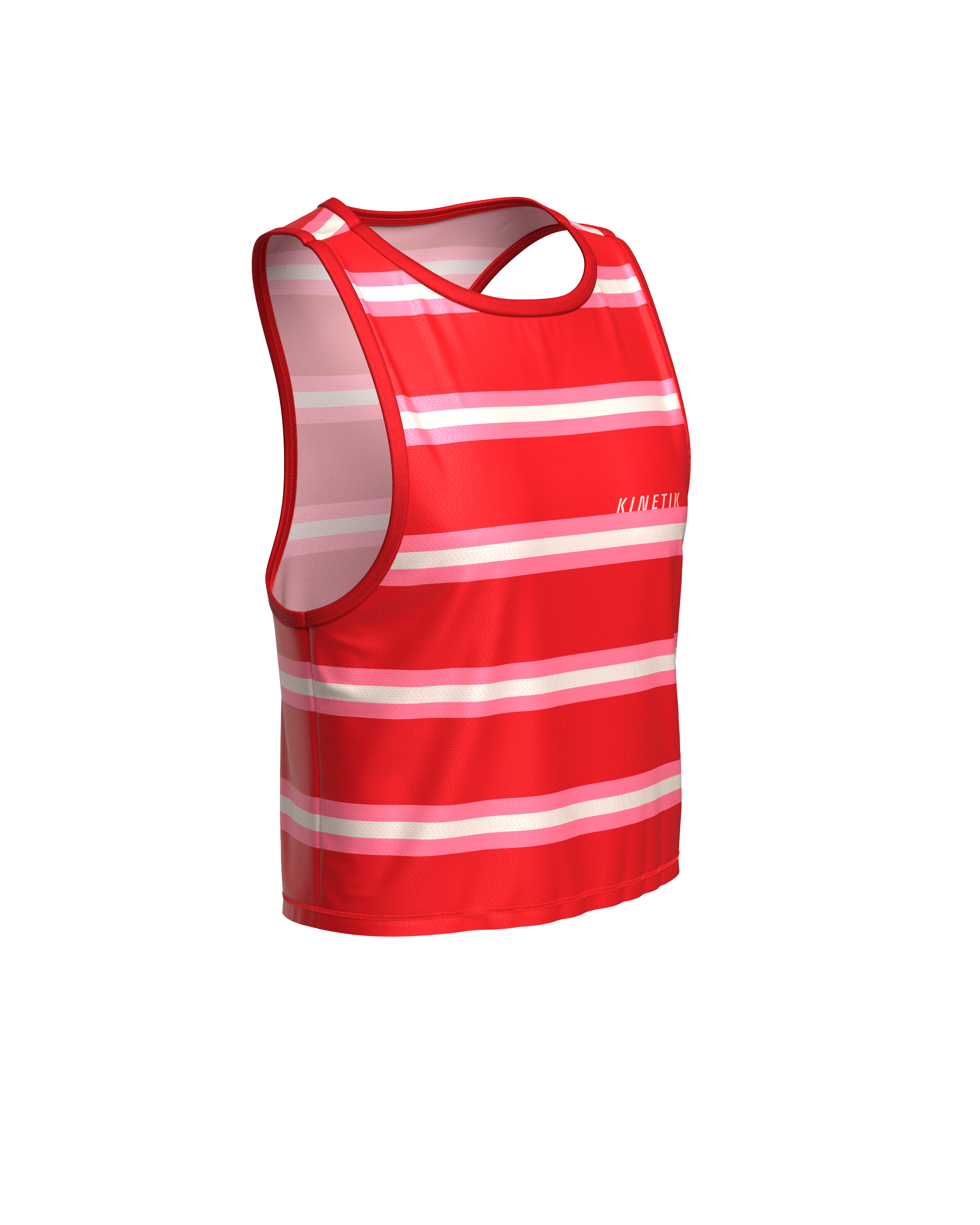 MAVRIK CROP TOP WOMEN RED CREAM STRIPE