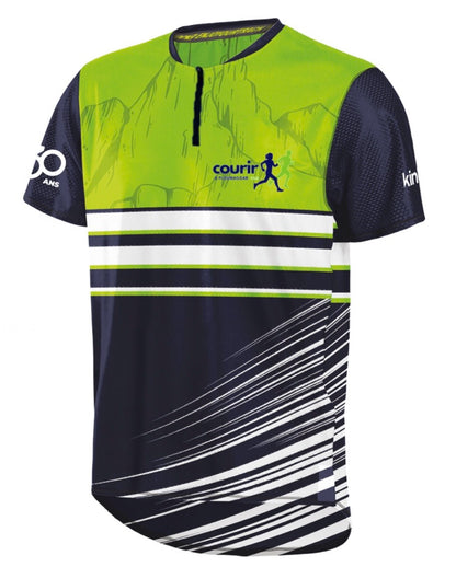 Maillot Mavrik zippé Bleu et vert