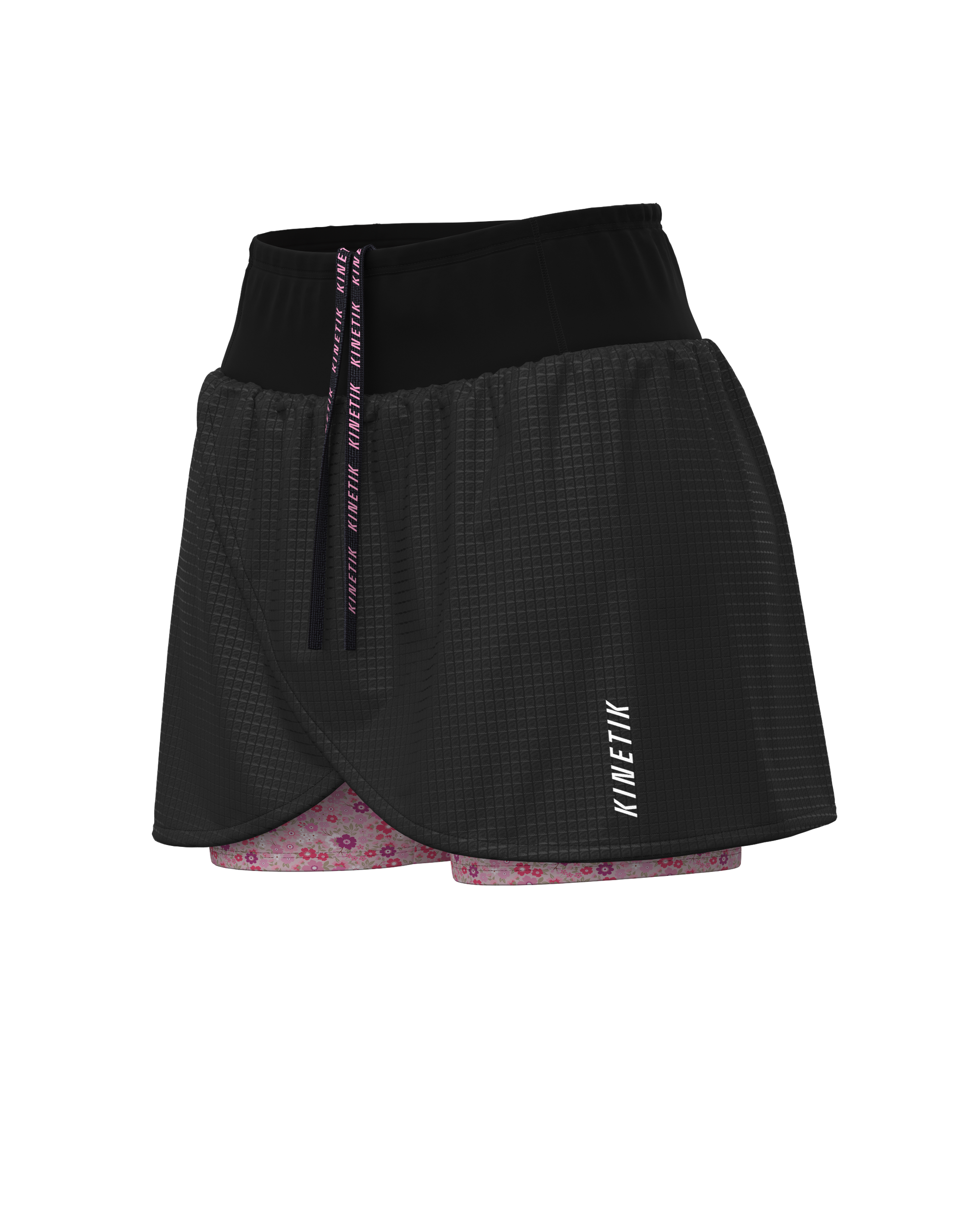 AEROK FLORAL SKIRT - BLACK