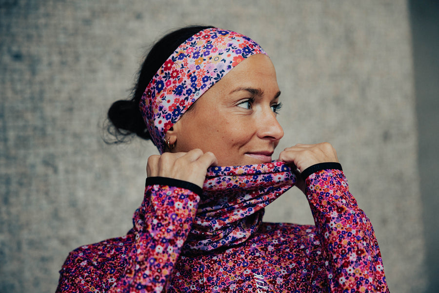 HEADBAND FLORAL CHERRY - Bandeaux trail-running - 2 - kinetik-adrenalink