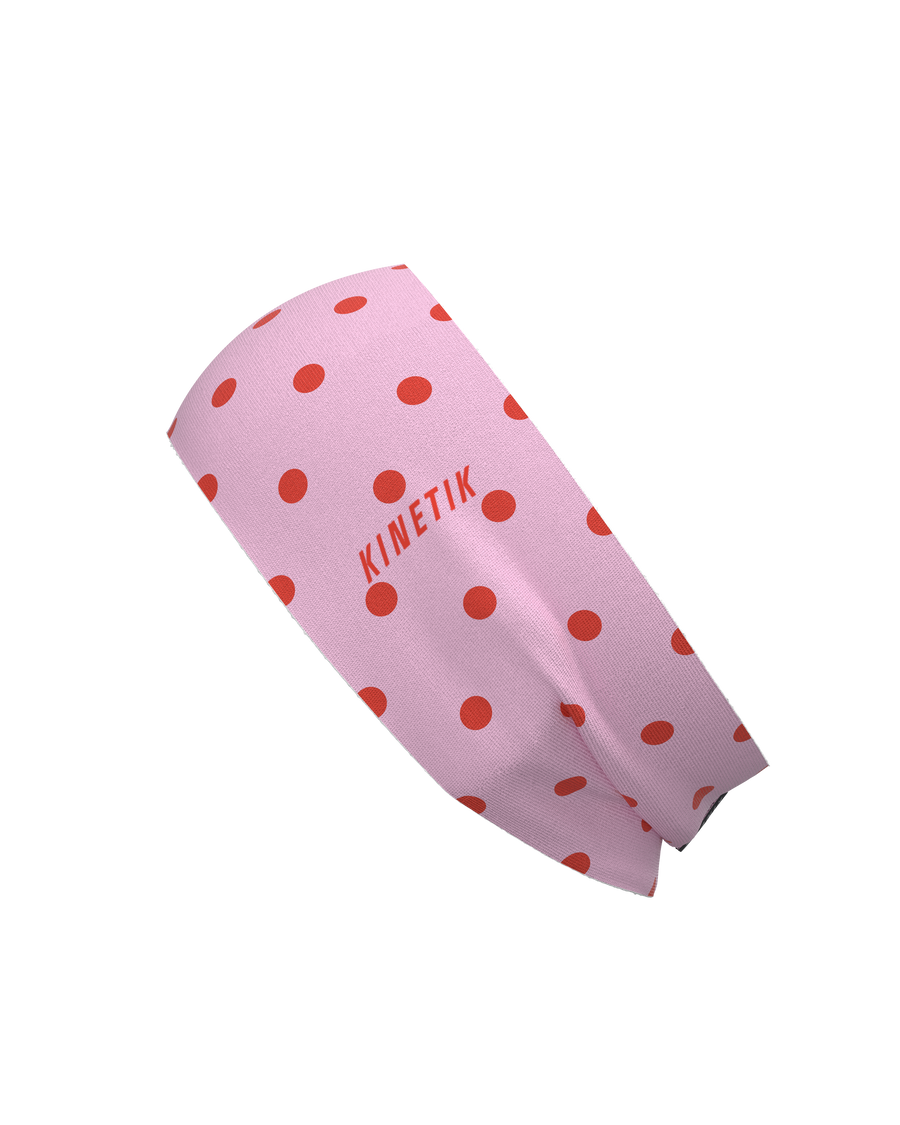 HEADBAND RETRO DOTY CORAL ROSE - Bandeaux trail-running - 2 - kinetik-adrenalink