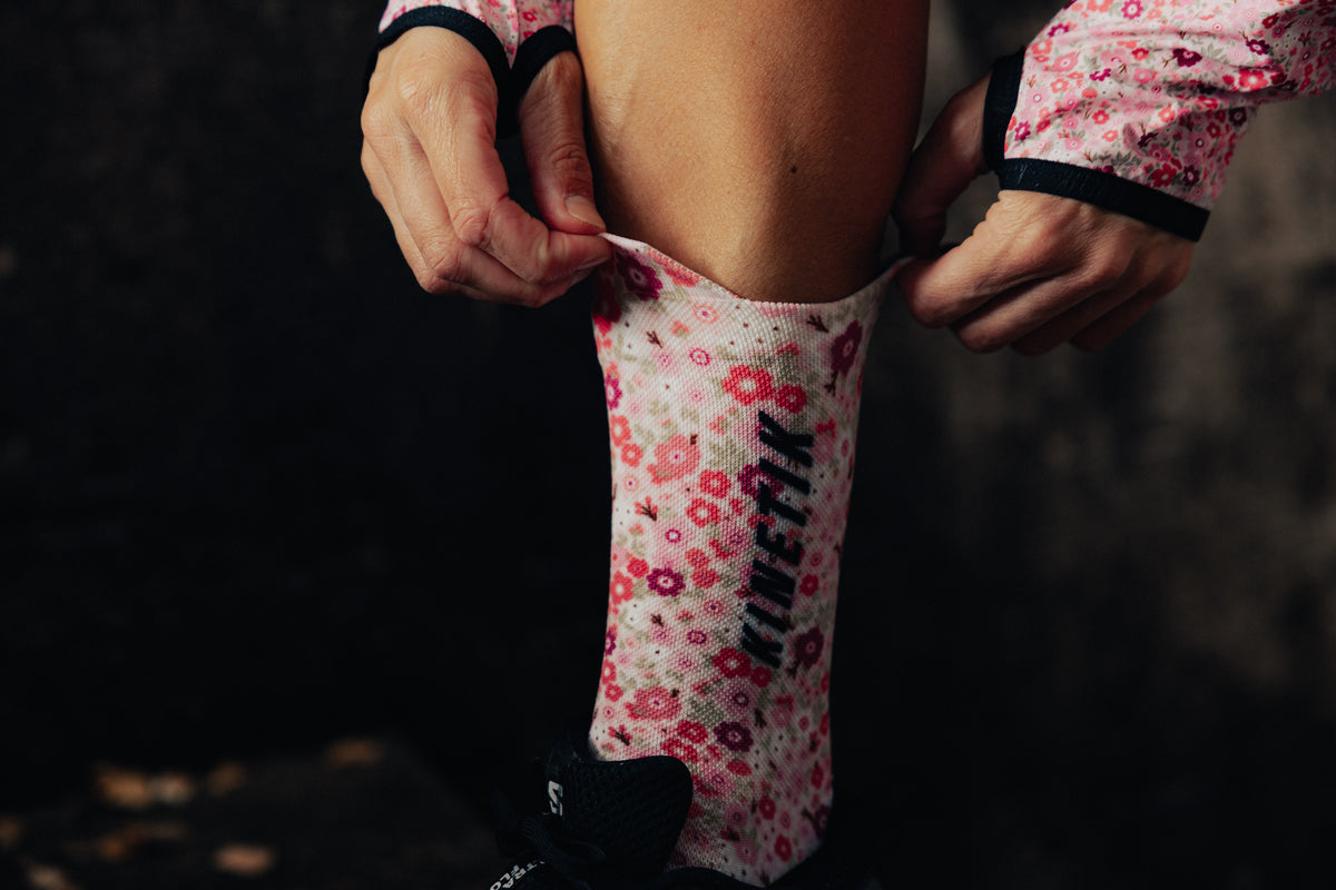 FULLKROSS FLORAL MELLOW ROSE - Chaussettes trail-running - 2 - kinetik-adrenalink