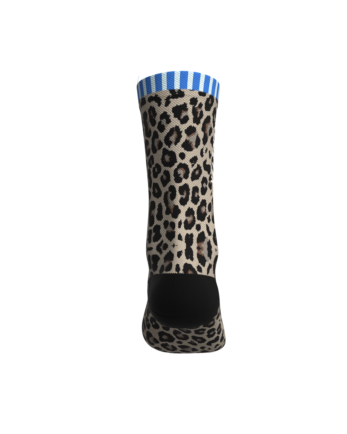 Fullkross navy leopard print trail running socks