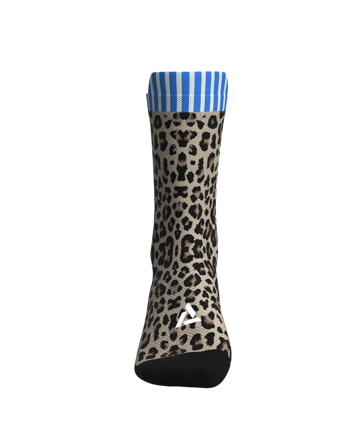 Fullkross navy leopard print trail running socks