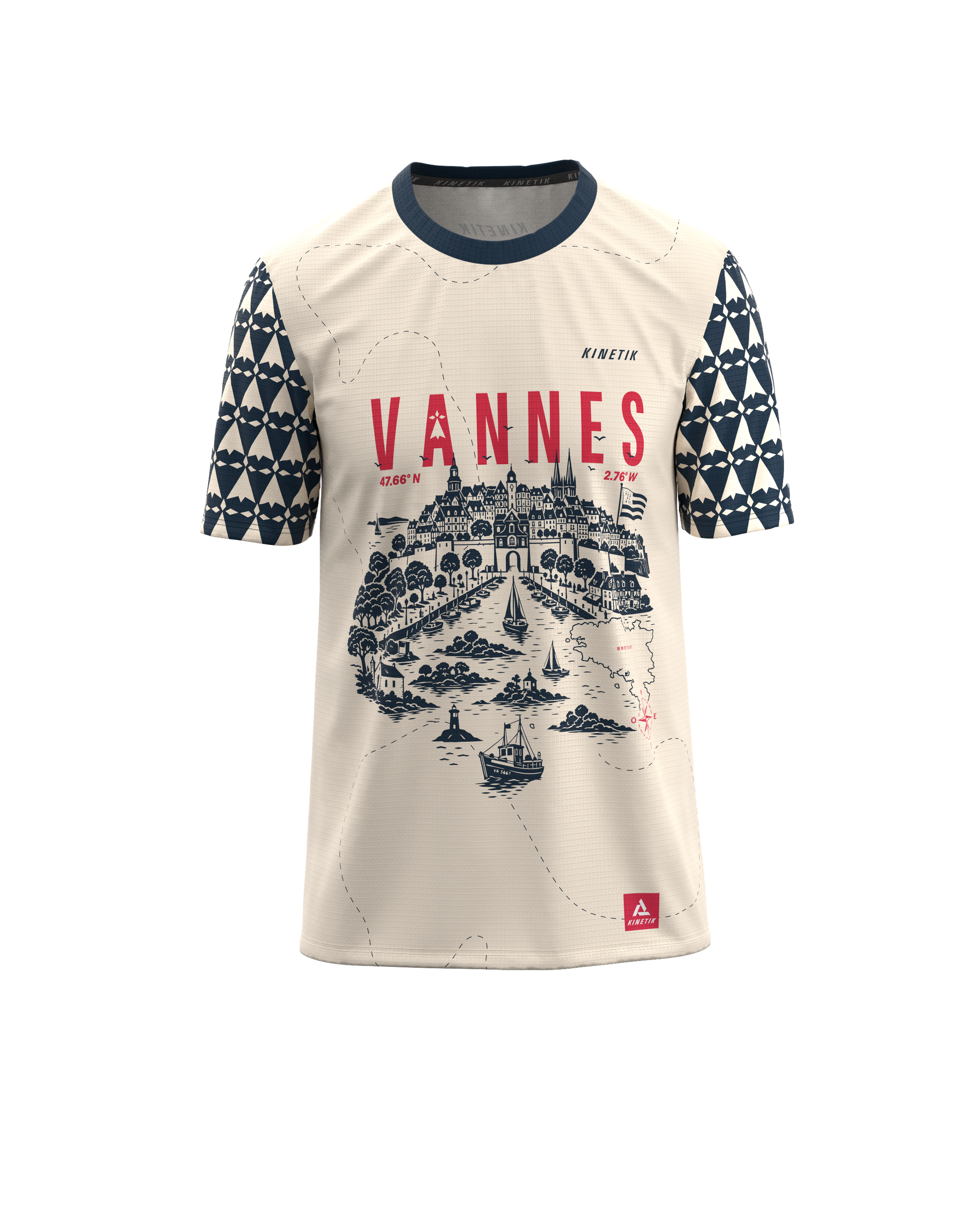 FALKON VANNES NAVY - camiseta de manga corta para trail running parakinetik