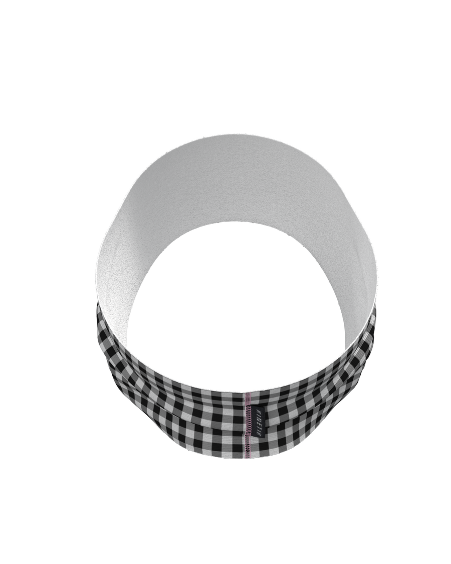 Fascia per capelli in velluto a quadretti