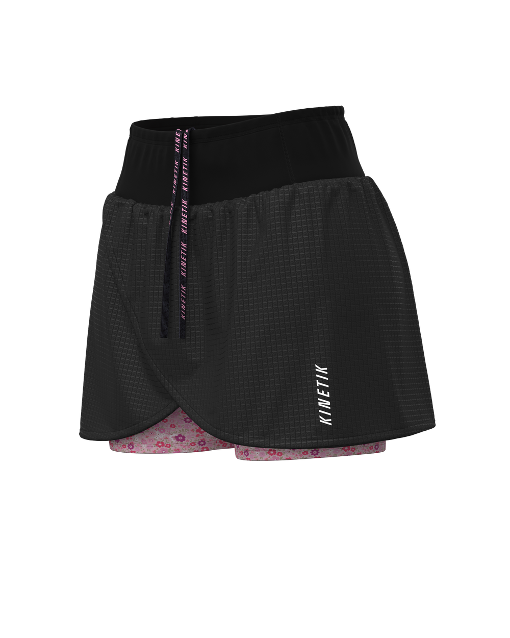 AEROK SKIRT FLORAL BLACK - Jupes trail-running - 1 - kinetik-adrenalink