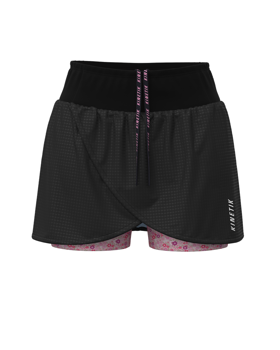 AEROK SKIRT FLORAL BLACK - Jupes trail-running - 3 - kinetik-adrenalink