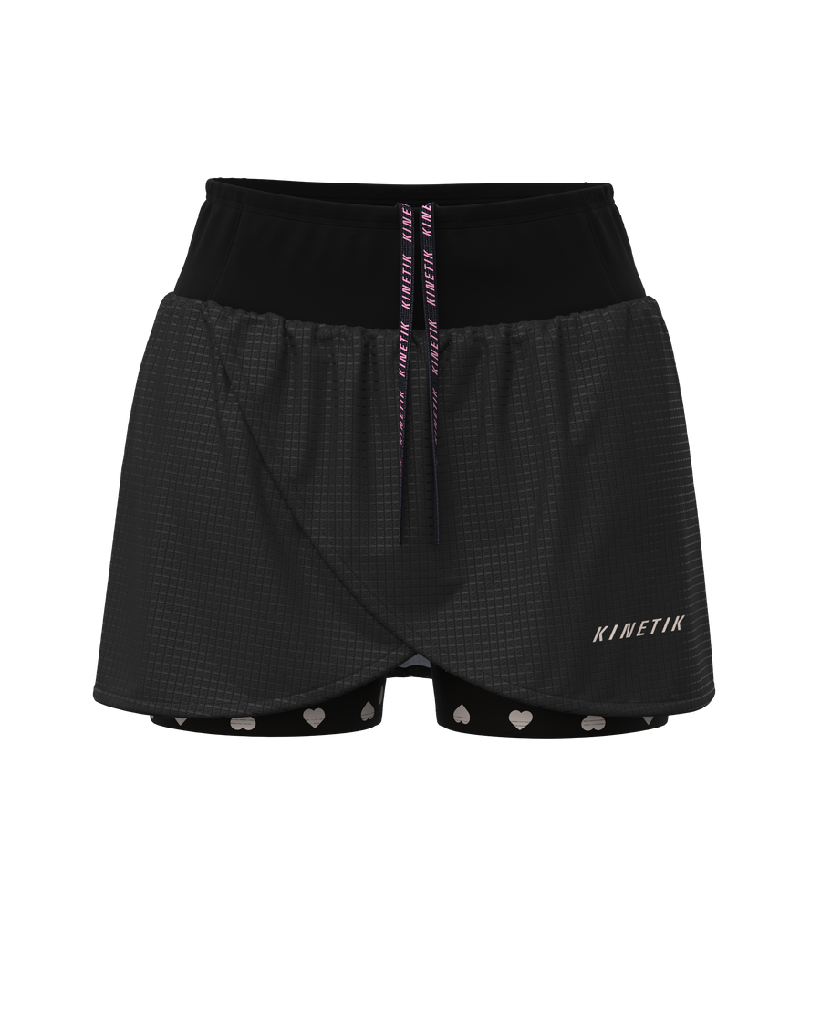 AEROK  HEARTRUNNEUSE BLACK  Trail Running Skirts - 3 - kinetik