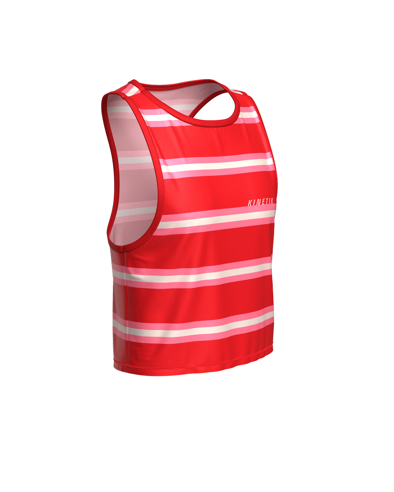 MAVRIK CROP TOP WOMEN RED CREAM STRIPE