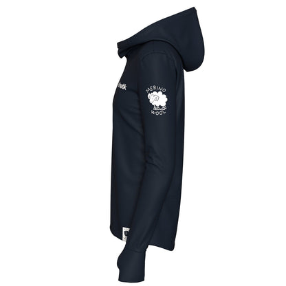 MERINOWOOL WOMEN BASLAYER HOODY NAVY