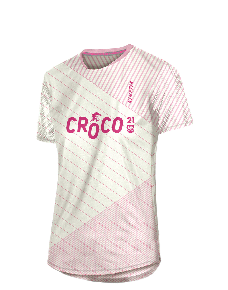 MAILLOT FEMME FALKON RAYE ROSE - CROCO - Maillots trail-running - 1 - kinetik-adrenalink
