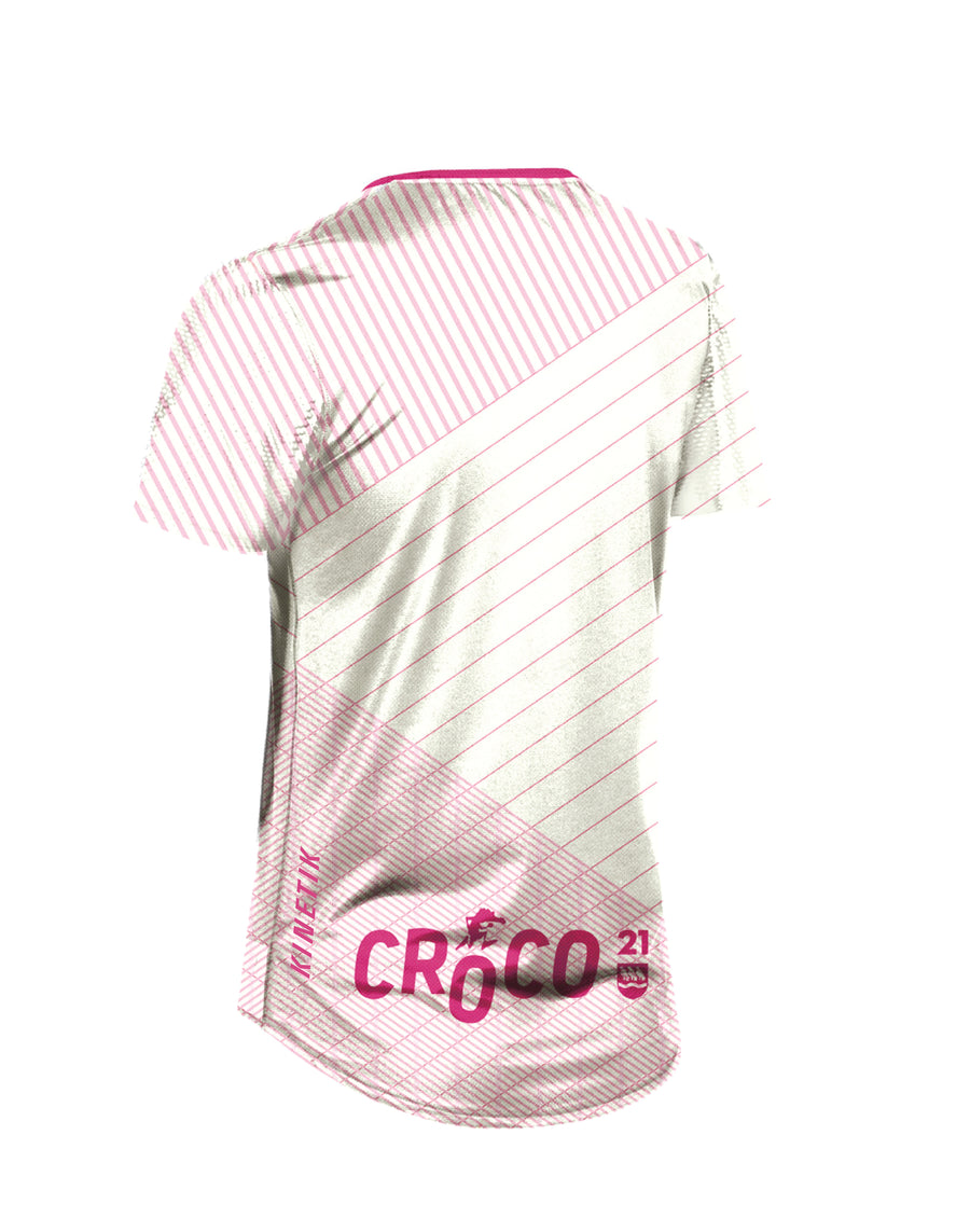 MAILLOT FEMME FALKON RAYE ROSE - CROCO - Maillots trail-running - 2 - kinetik-adrenalink