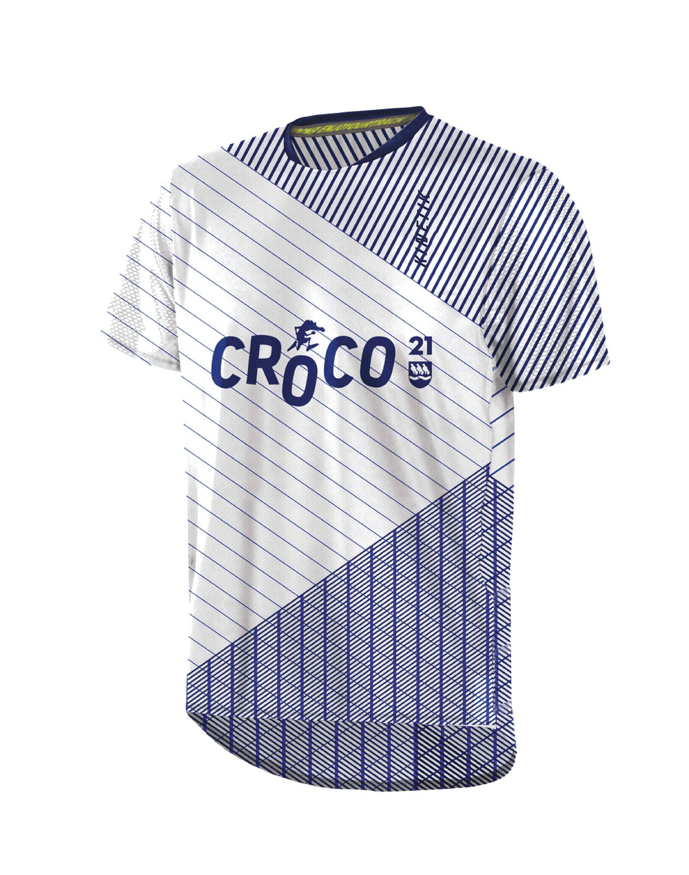 MAILLOT HOMME FALKON RAYE BLEU - CROCO - Maillots trail-running - 1 - kinetik-adrenalink