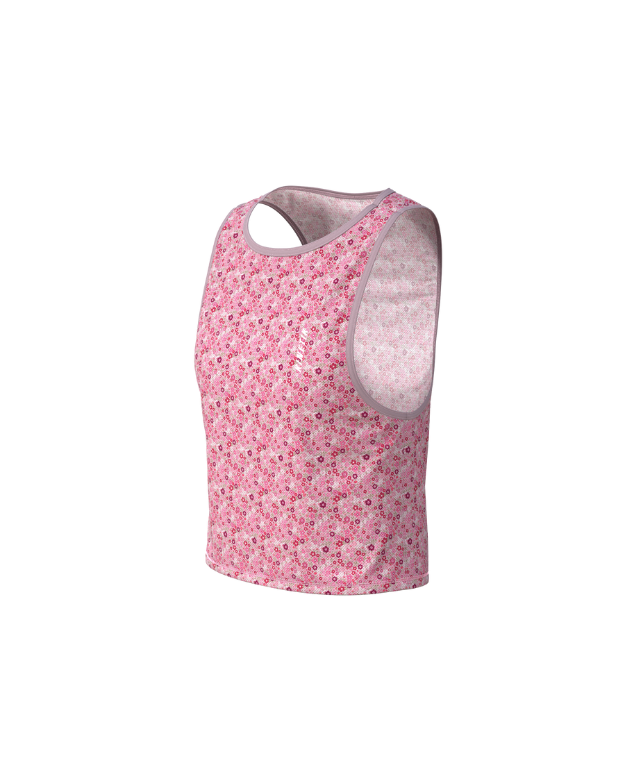 MAVRIK CROP TOP FLORAL MELLOW ROSE - Maillots trail-running - 1 - kinetik-adrenalink