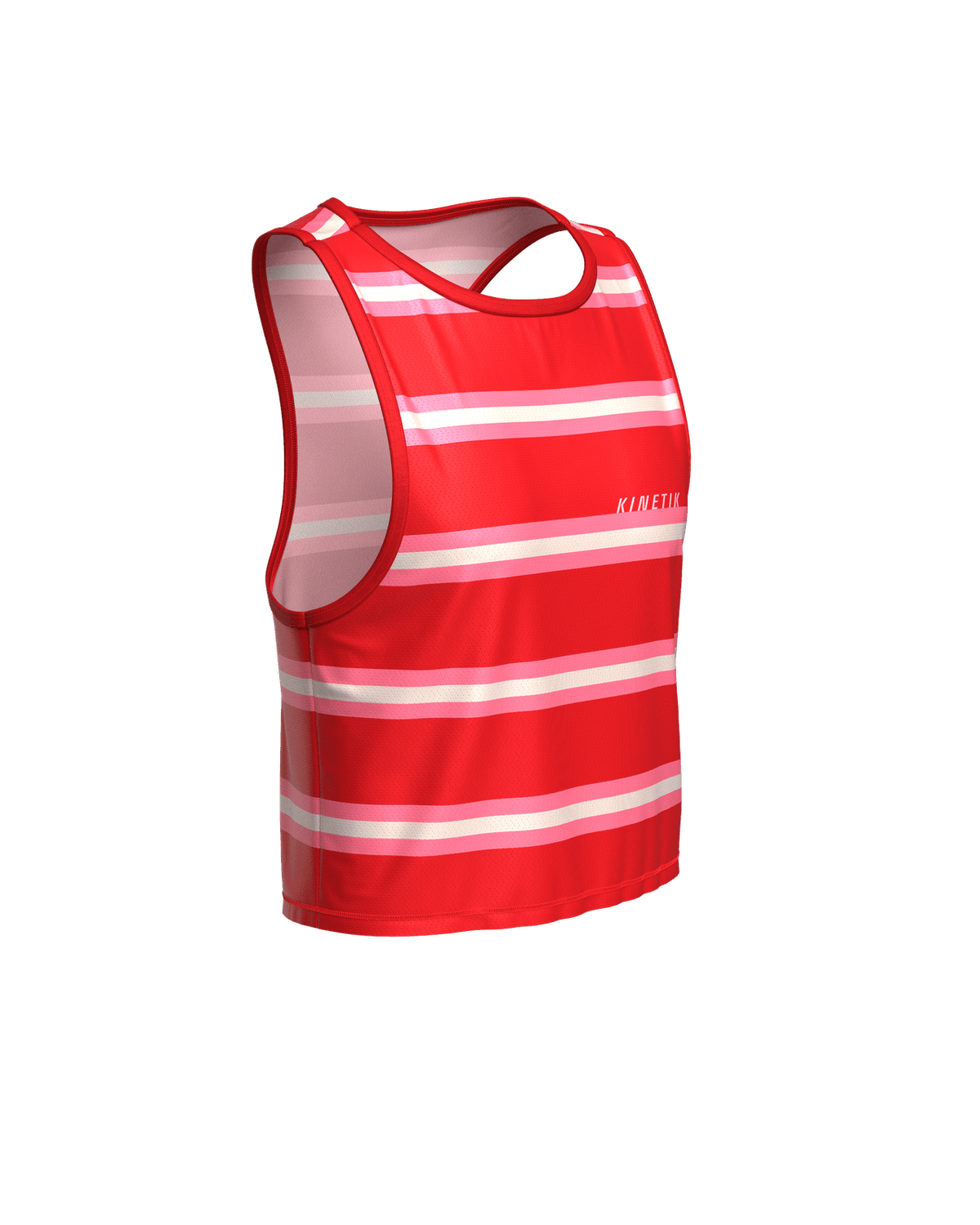 MAVRIK CROP TOP RED CREAM STRIPE - Maillots trail-running - 4 - kinetik-adrenalink