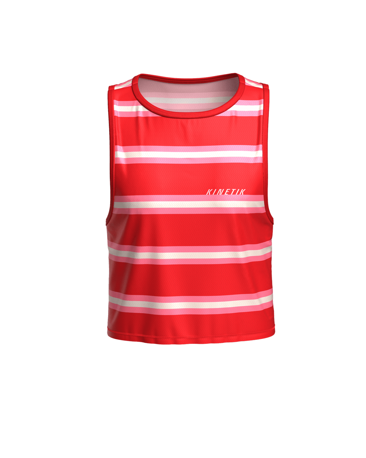 MAVRIK CROP TOP RED CREAM STRIPE - Maillots trail-running - 5 - kinetik-adrenalink