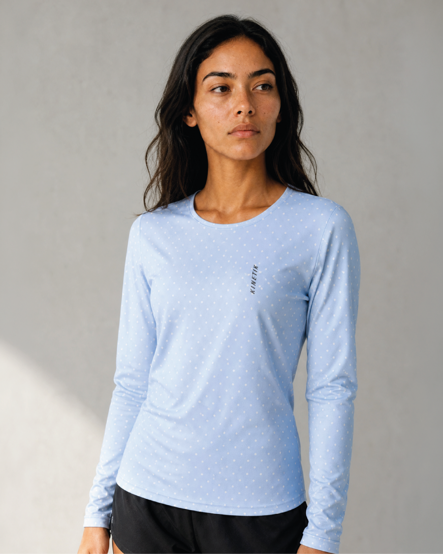 MAVRIK LS WOMEN DOTY BLUSH BLUE - Maillots trail-running - 2 - kinetik-adrenalink