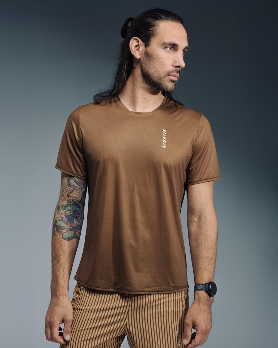 MAVRIK MEN PECAN BROWN - Maillots trail-running - 2 - kinetik-adrenalink