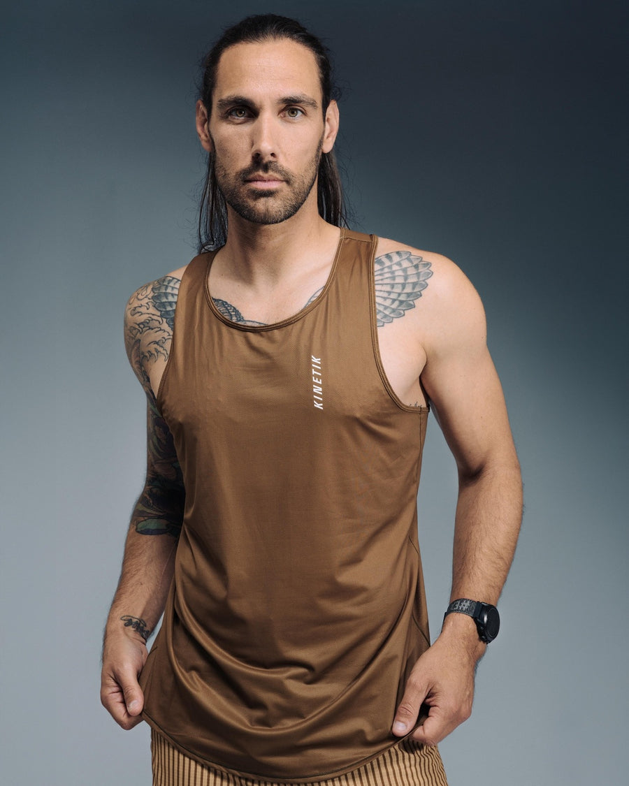 MAVRIK SL MEN PECAN BROWN - Maillots trail-running - 2 - kinetik-adrenalink