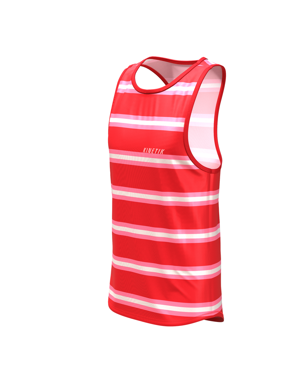 MAVRIK SL WOMEN RED CREAM STRIPE - Maillots trail-running - 1 - kinetik-adrenalink
