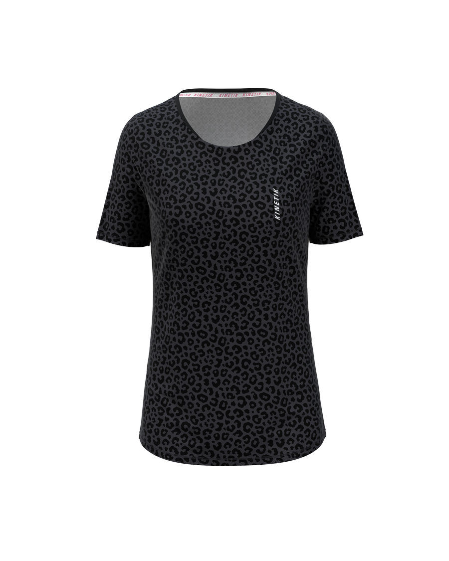 MAVRIK WOMEN LEOPARD BLACK COFFEE - Maillots trail-running - 3 - kinetik-adrenalink