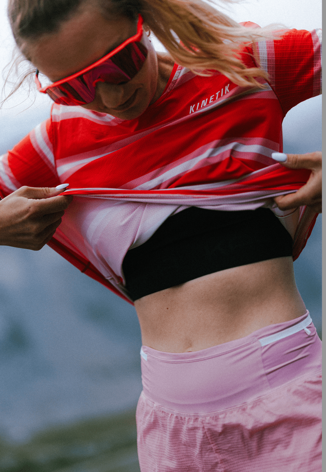 MAVRIK WOMEN RED CREAM STRIPE - Maillots trail-running - 9 - kinetik-adrenalink