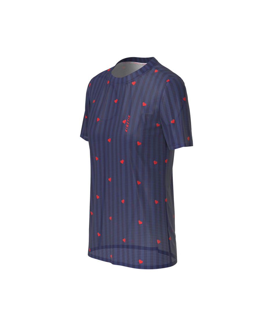 PRECOMMANDE - FALKON WOMEN LOVE STRIPE NAVY - Maillots trail-running - 1 - kinetik-adrenalink