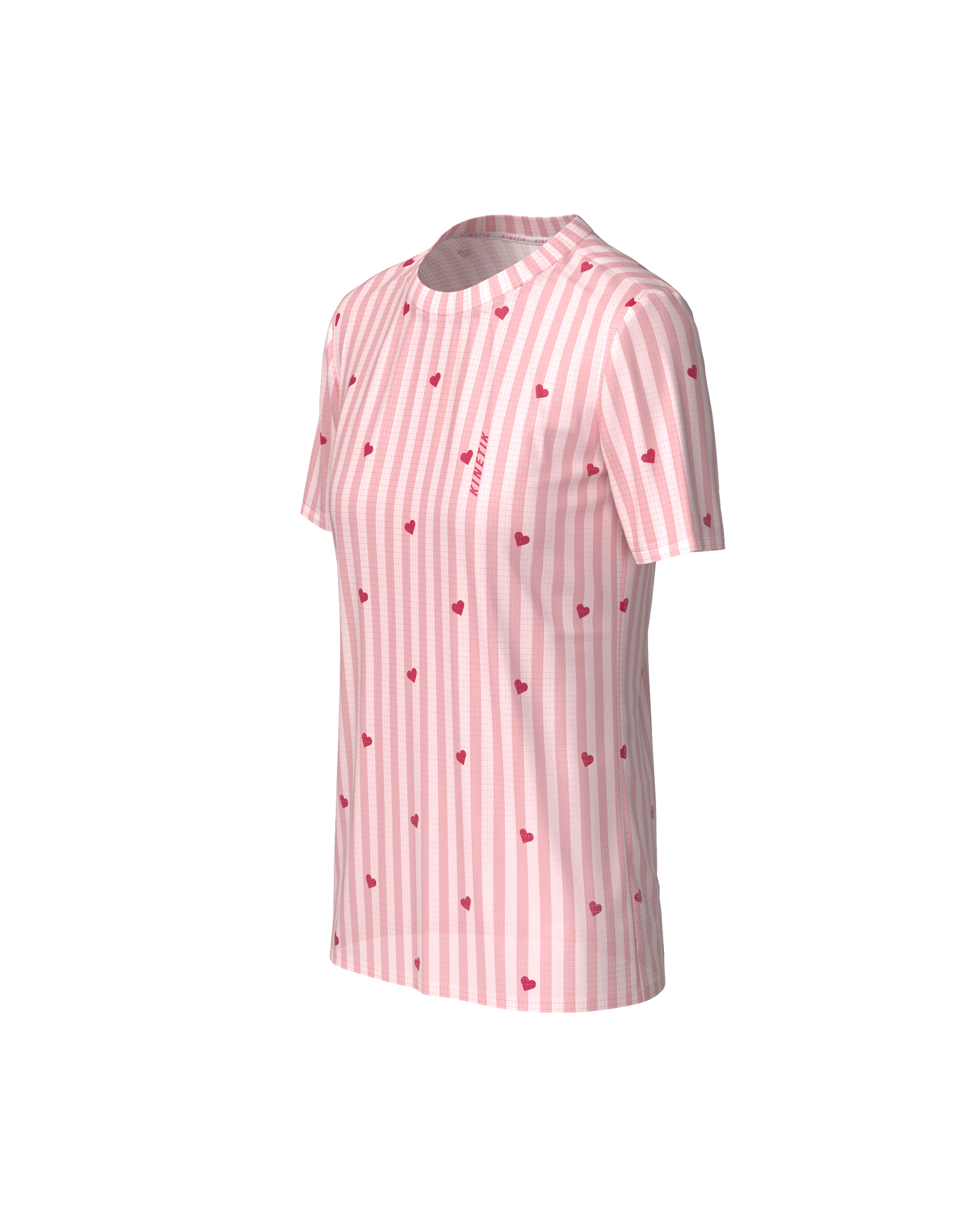 PRECOMMANDE - FALKON WOMEN LOVE STRIPE PINK - Maillots trail-running - 1 - kinetik-adrenalink