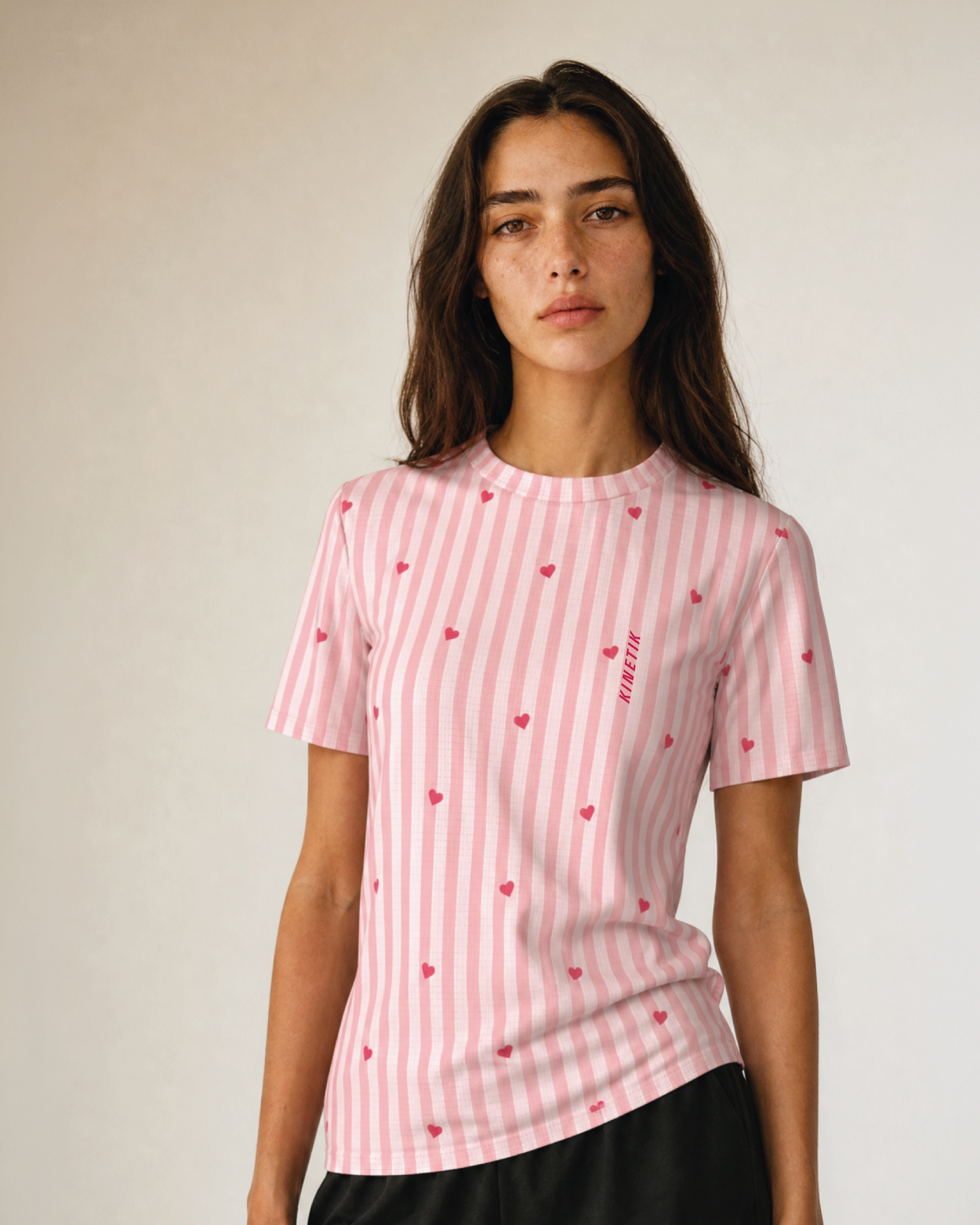 PRECOMMANDE - FALKON WOMEN LOVE STRIPE PINK - Maillots trail-running - 2 - kinetik-adrenalink