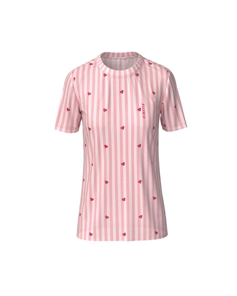 PRECOMMANDE - FALKON WOMEN LOVE STRIPE PINK - Maillots trail-running - 3 - kinetik-adrenalink
