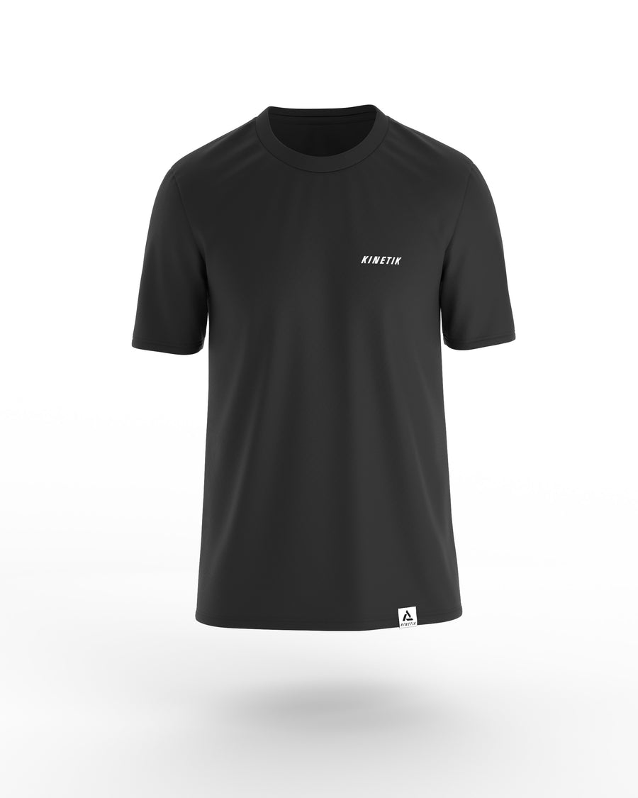 VEKTRA men's black short-sleeve trail running jersey, kinetik, adrenalink