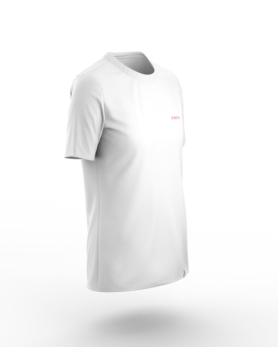 VEKTRA Women White - - Women's short-sleeved trail running jersey - kinetik-adrenalink