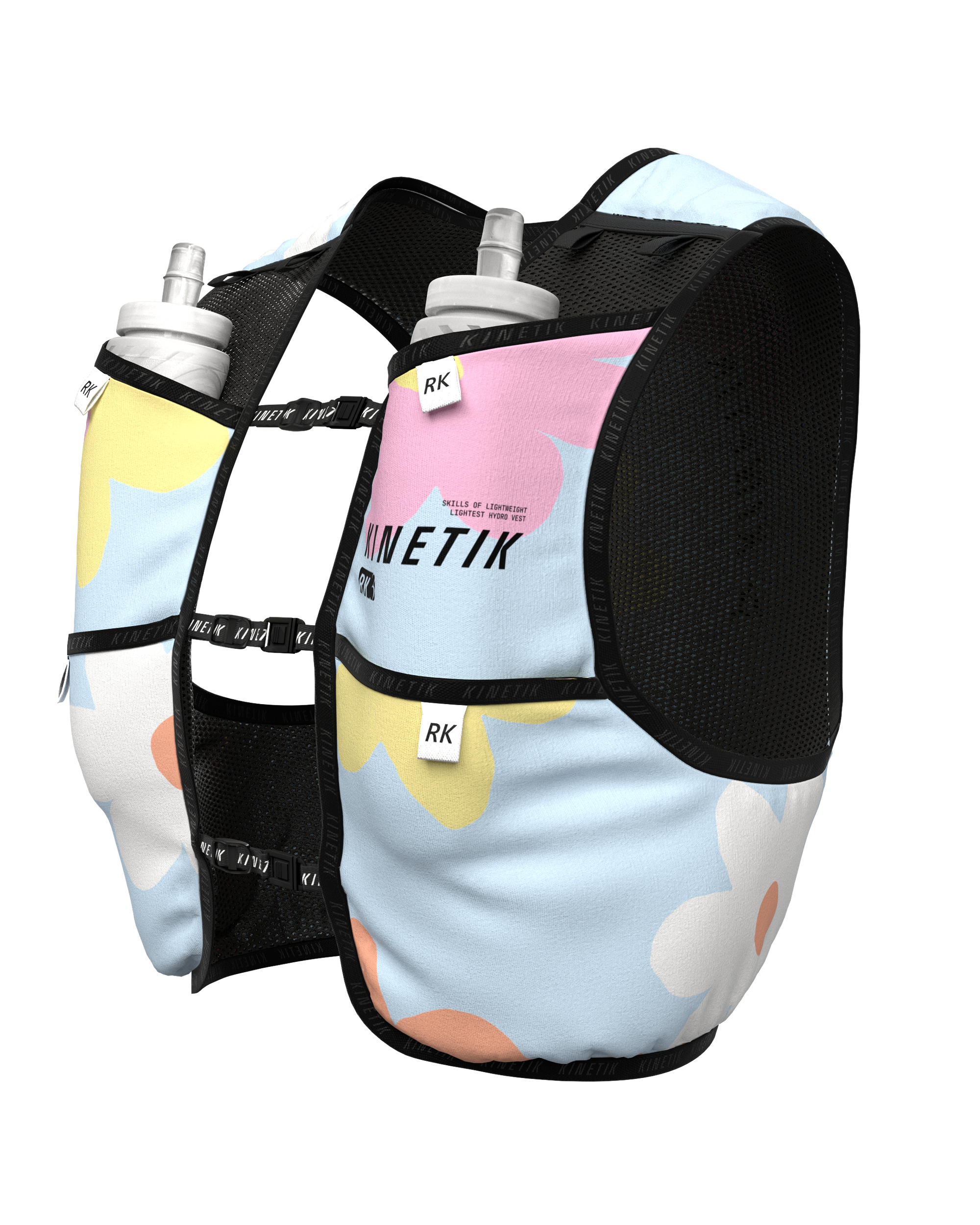 MOCHILA « RK3 » FLORE POWDER BLUE - Mochilas de hidratación para trail running - 2 - kinetik-adrenalink