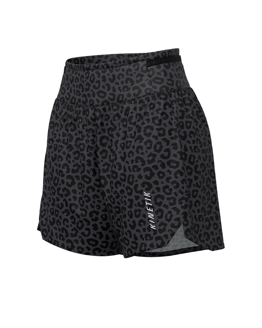 AEROK 5 LEOPARD BLACK COFFEE - Shorts trail-running - 1 - kinetik-adrenalink