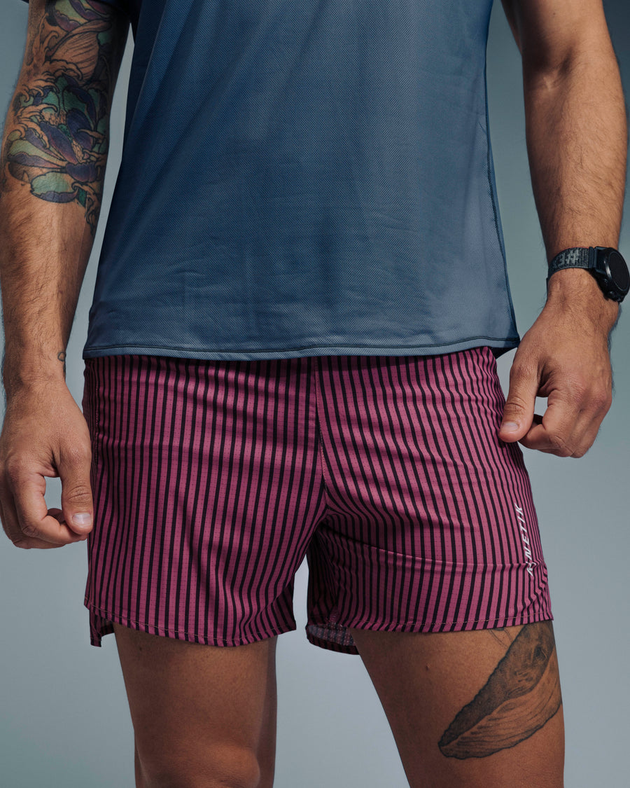 AEROK 6 MEN COLOR STRIPE GRENAT - Shorts trail-running - 2 - kinetik-adrenalink