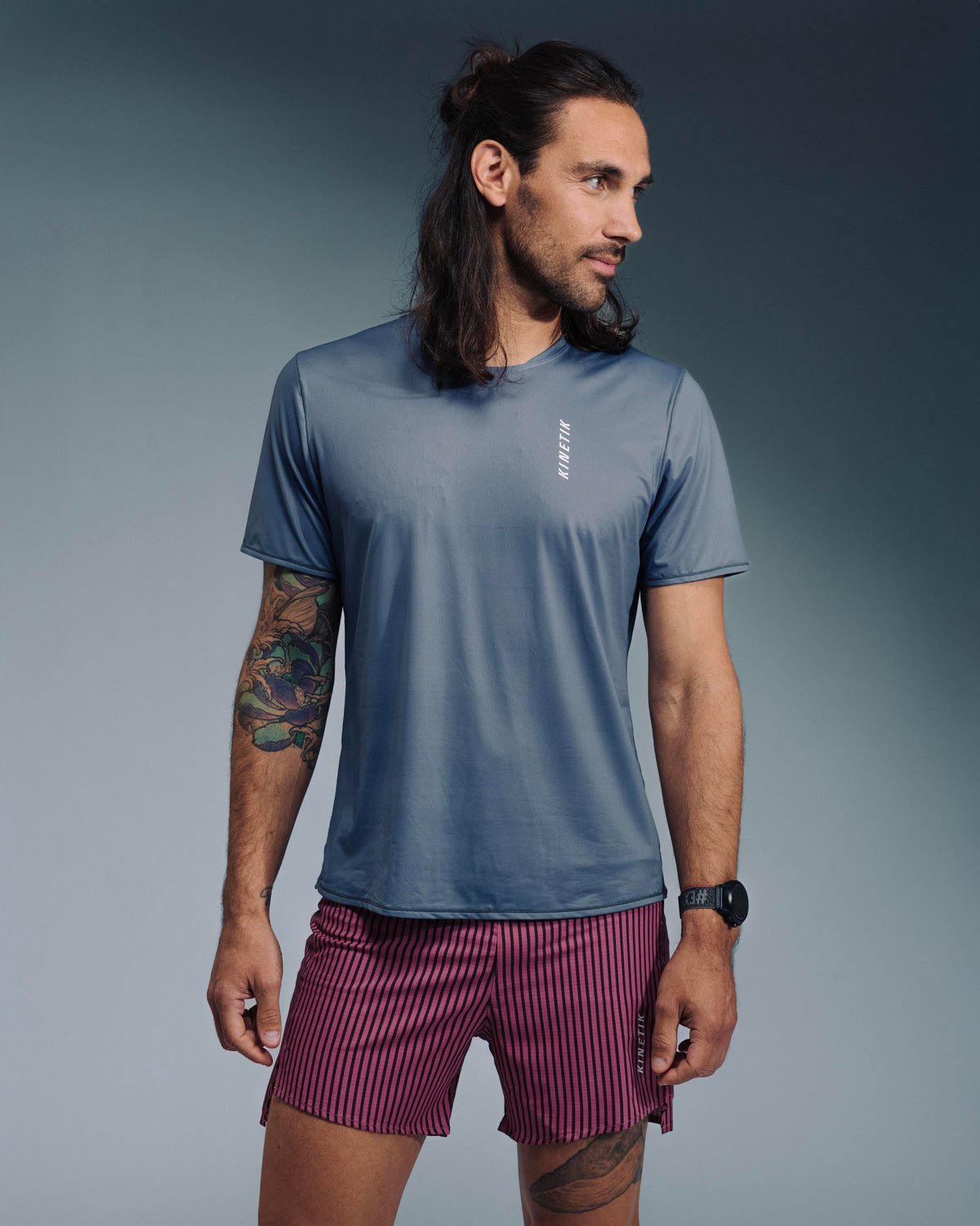 AEROK 6 MEN COLOR STRIPE GRENAT - Shorts trail-running - 4 - kinetik-adrenalink