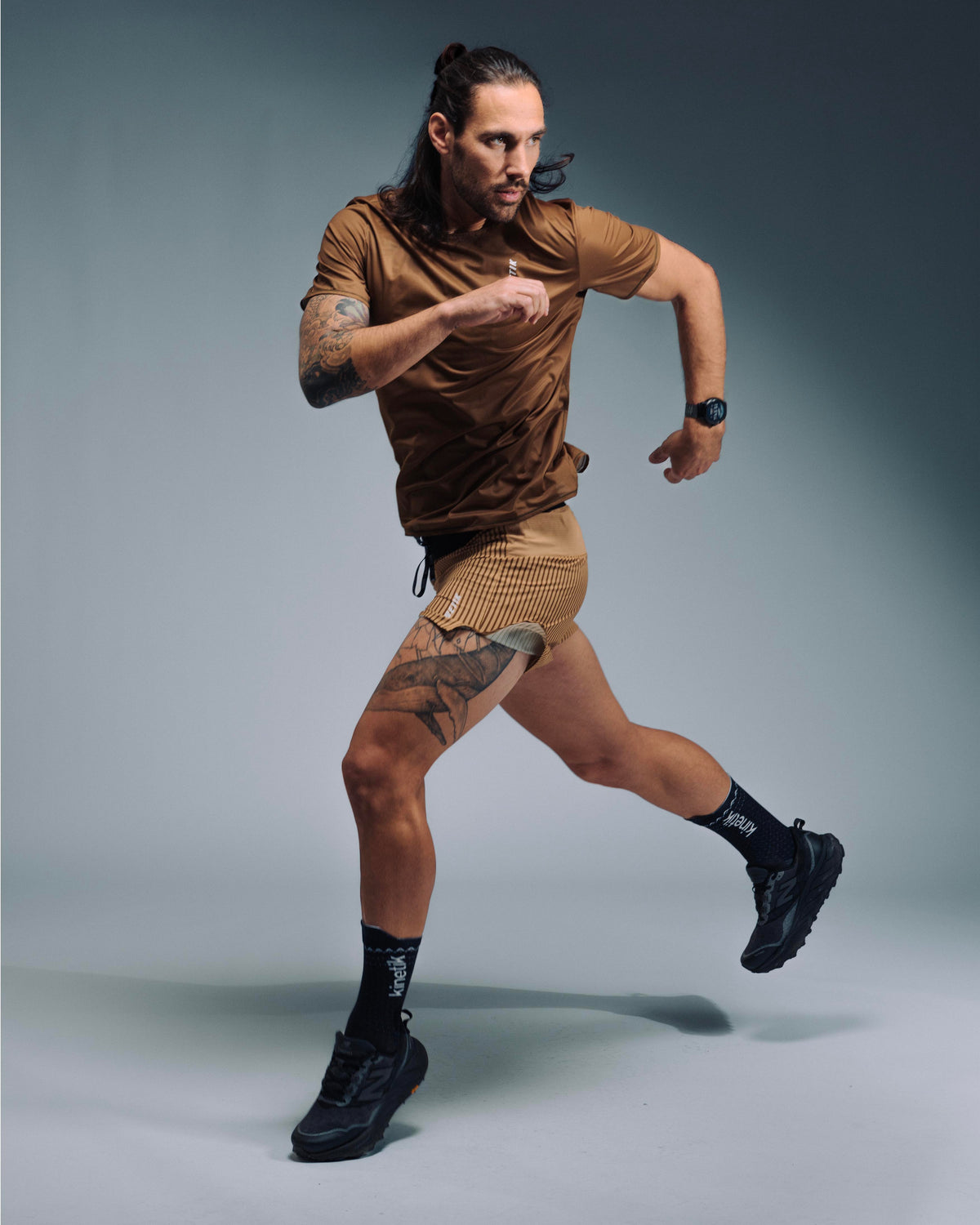 AEROK 6 MEN COLOR STRIPE METALLIC BRONZE - Shorts trail-running - 5 - kinetik-adrenalink