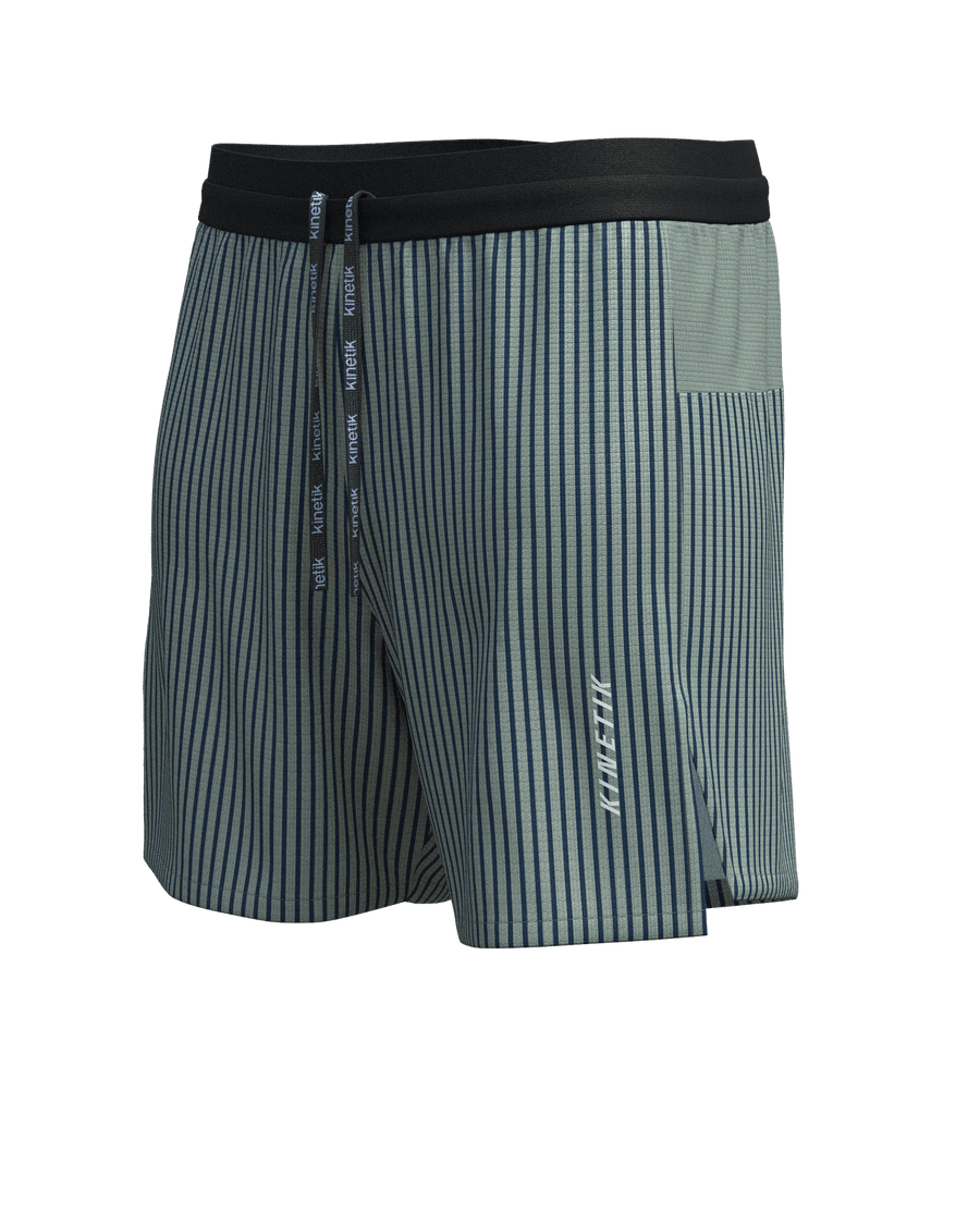 AEROK 6 MEN COLOR STRIPE OLIVINE - Shorts trail-running - 1 - kinetik-adrenalink