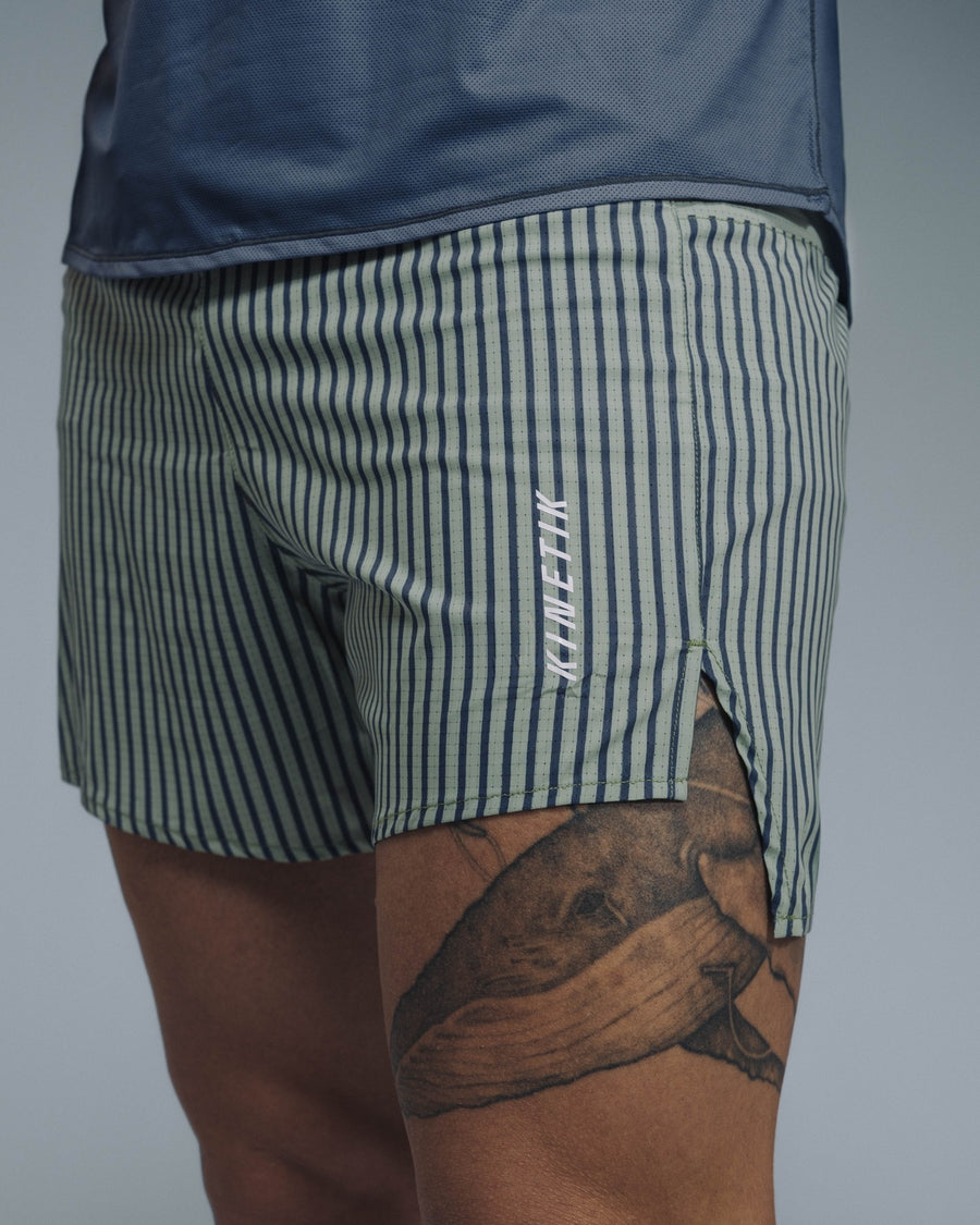 AEROK 6 MEN COLOR STRIPE OLIVINE - Shorts trail-running - 2 - kinetik-adrenalink
