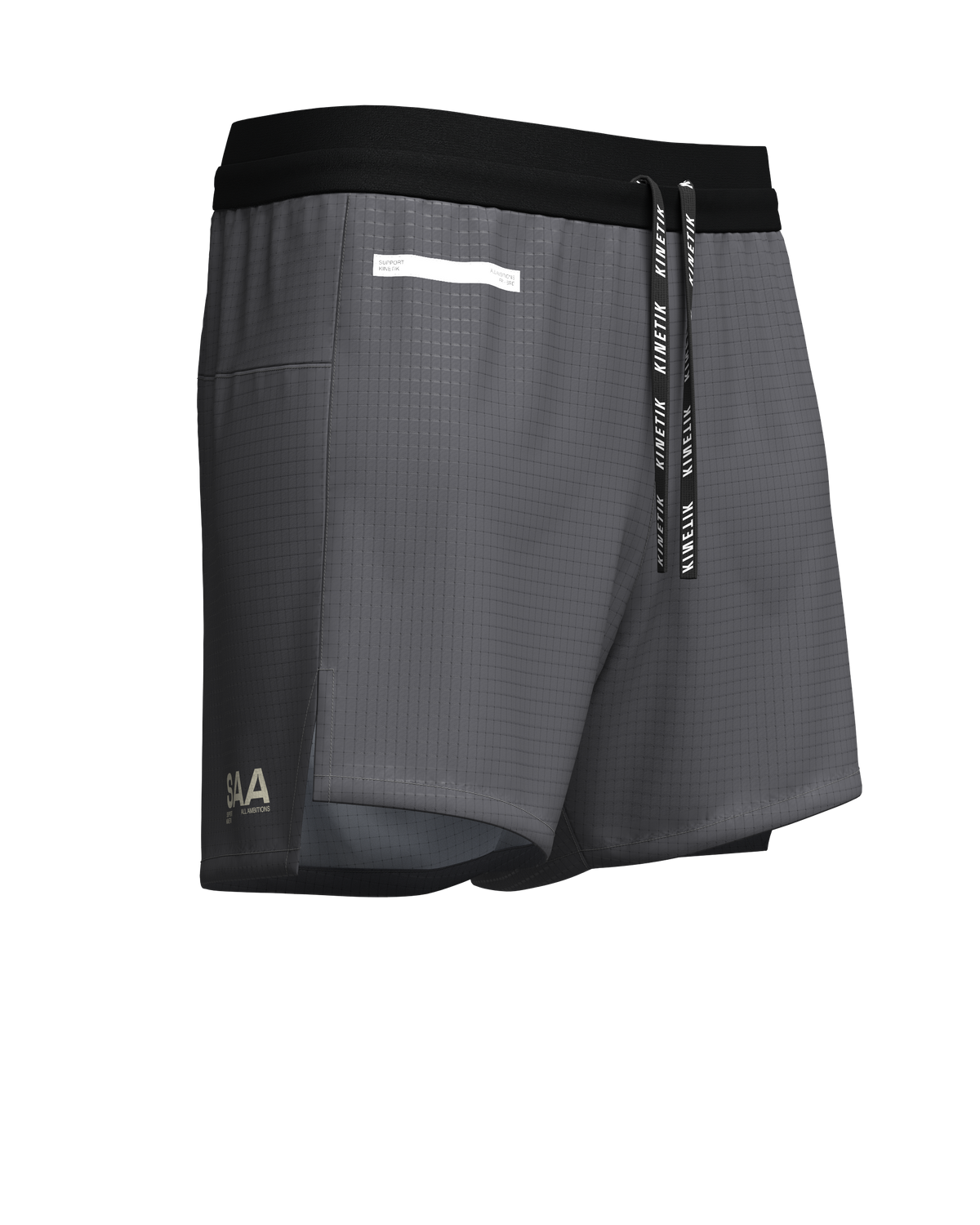 AEROK  MEN GREY - Trail Running Shorts - 4 - kinetik