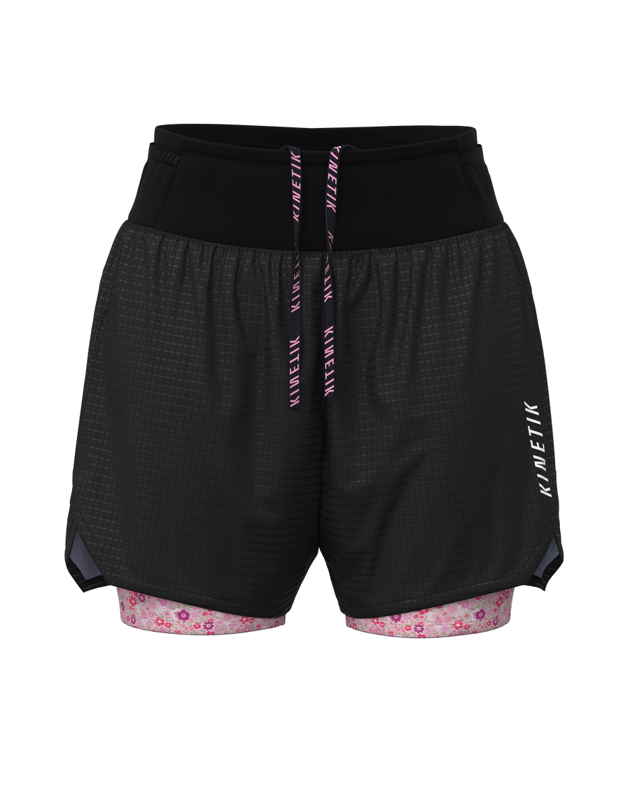 AEROK ULTRA TRAIL FLORAL BLACK - Shorts trail-running - 3 - kinetik-adrenalink