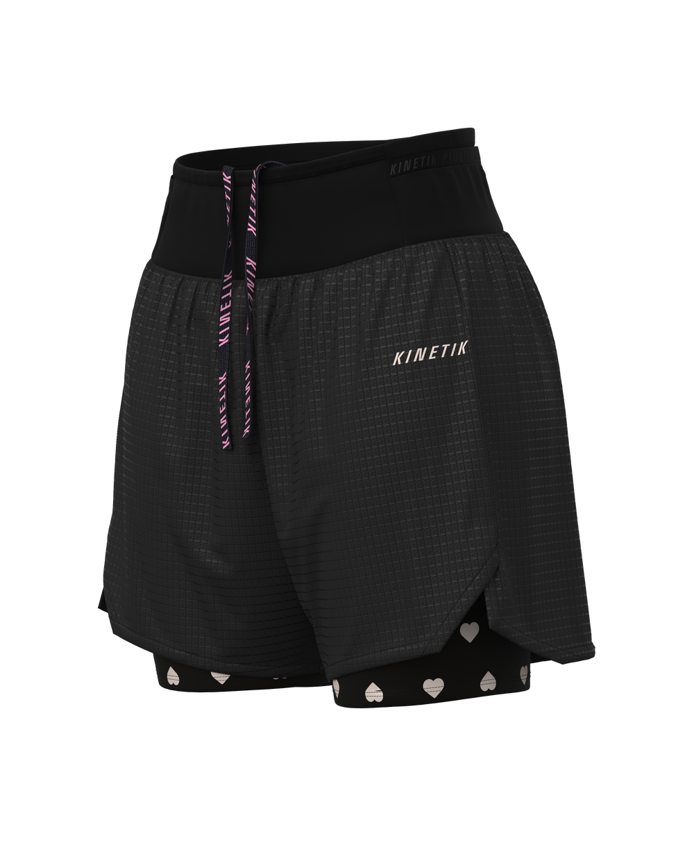 AEROK TRAIL HEARTRUNNEUSE BLACK  Trail Running Shorts - 1 - kinetik