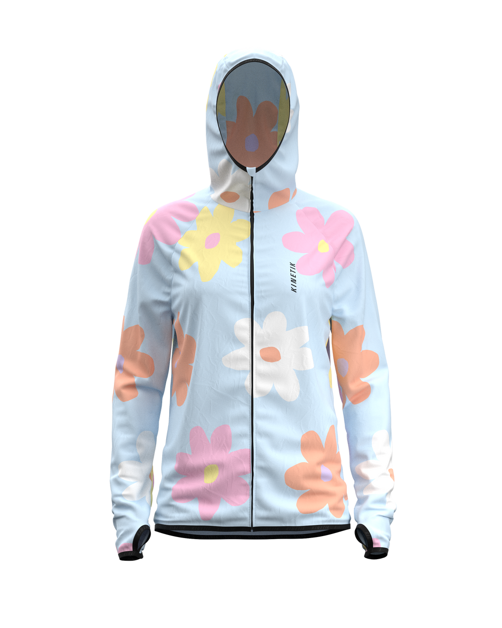 JACKET WOMEN SPEKTRAIL FLORE POWDER BLUE - Vestes trail-running - 1 - kinetik-adrenalink