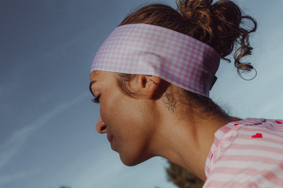 HEADBAND VICHY PINK