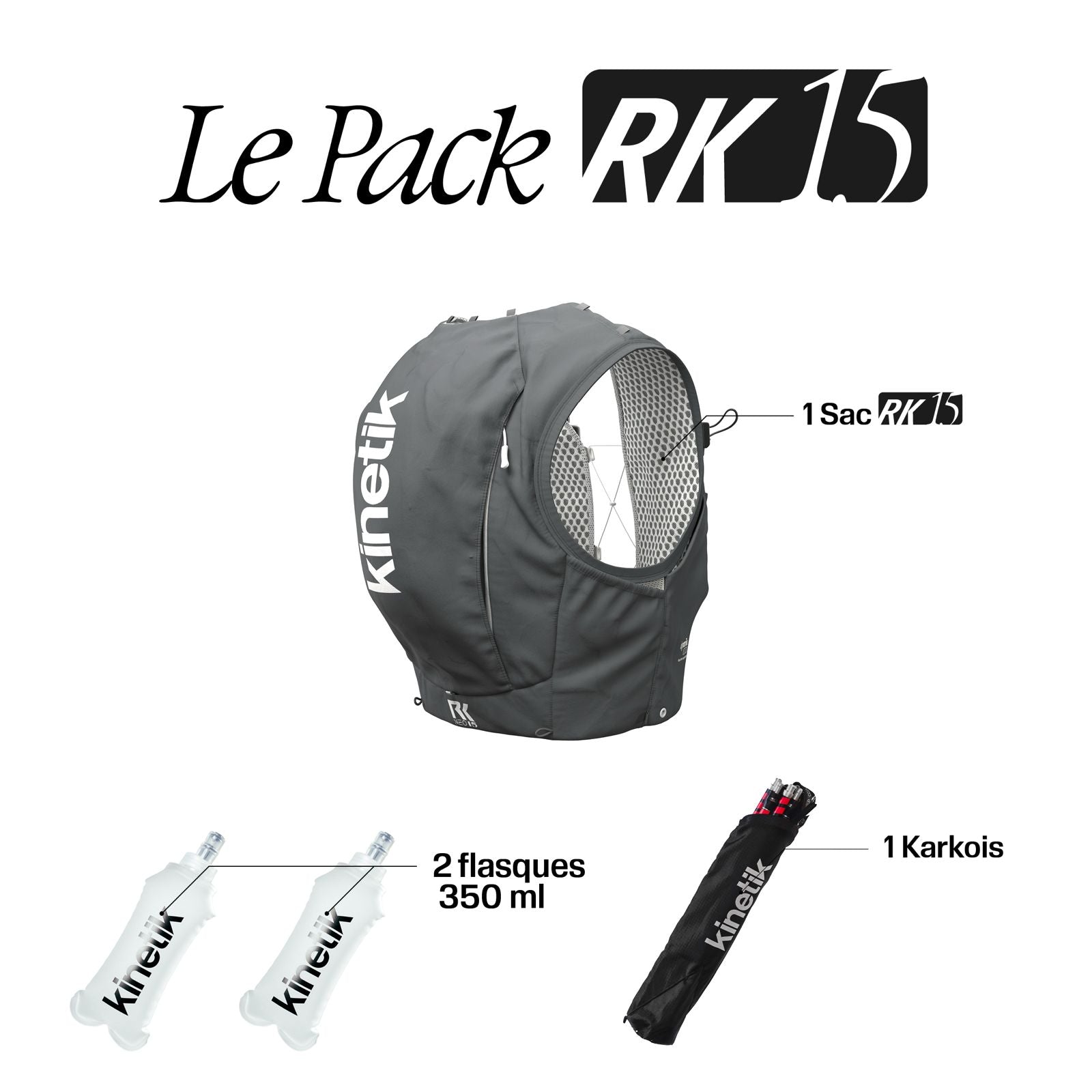 RK15 NEO MAJOR GREY KARKOIS + Flasques offertes