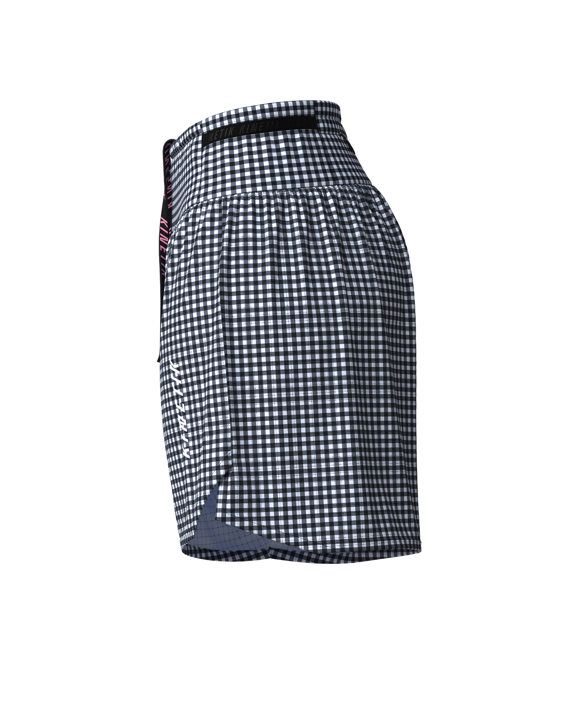 AEROK VICHY VELOUR BLACK - Pantalones cortos de trail running para mujer conkinetik