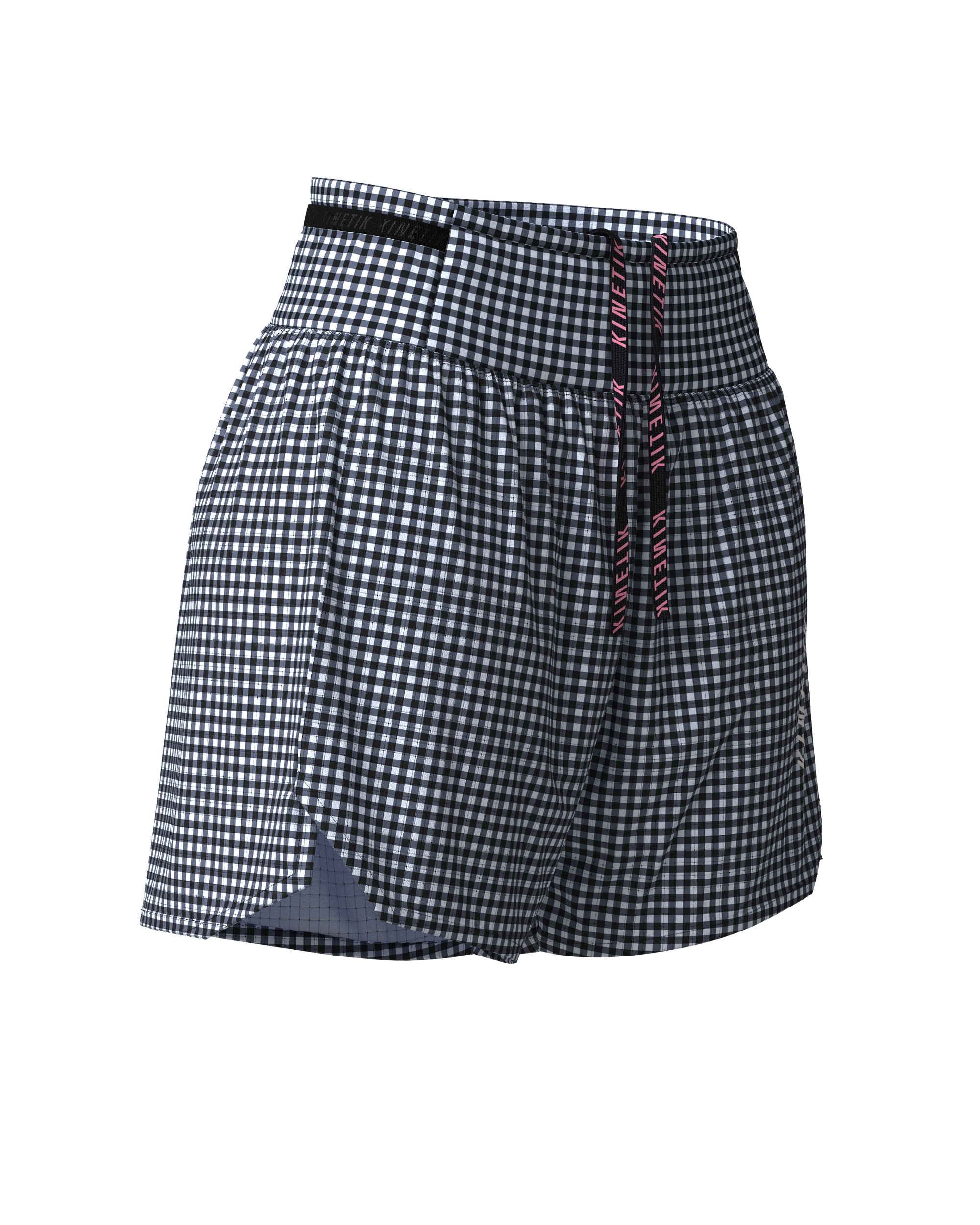 AEROK VICHY VELOUR BLACK - Pantalones cortos de trail running para mujer conkinetik